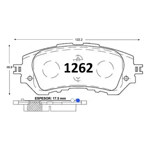 Pastilla de Freno Delantera Toyota Yaris 2014 en adelante – Ital-Brakes GTX 1262