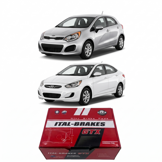 Pastilla de Freno Delantera Hyundai Accent RB 2011 / Kia Rio V 2011 en adelante – Ital-Brakes GTX 1158