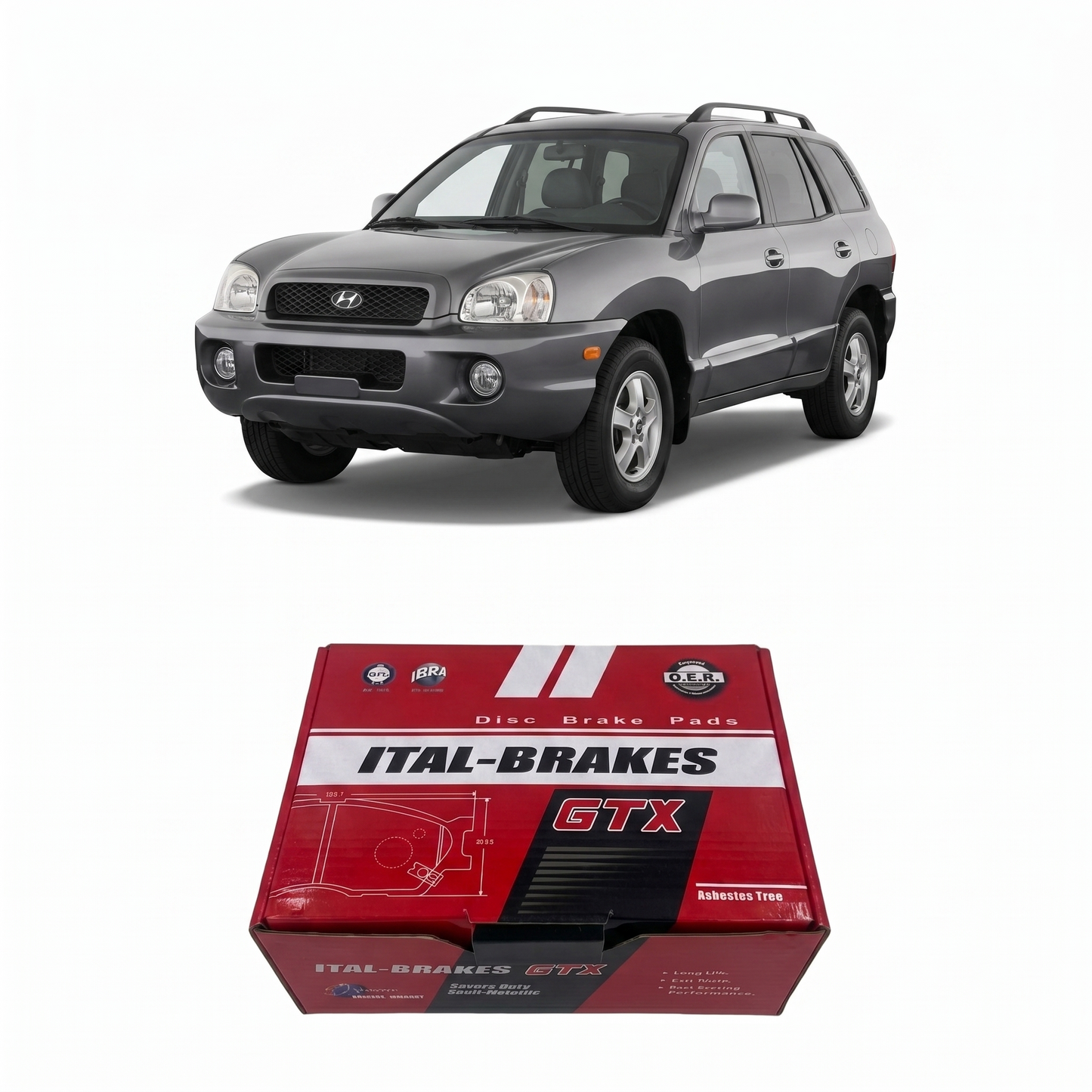 Pastilla de Freno Delantera Hyundai Santa Fe 2000-2006 – Ital-Brakes GTX 0476